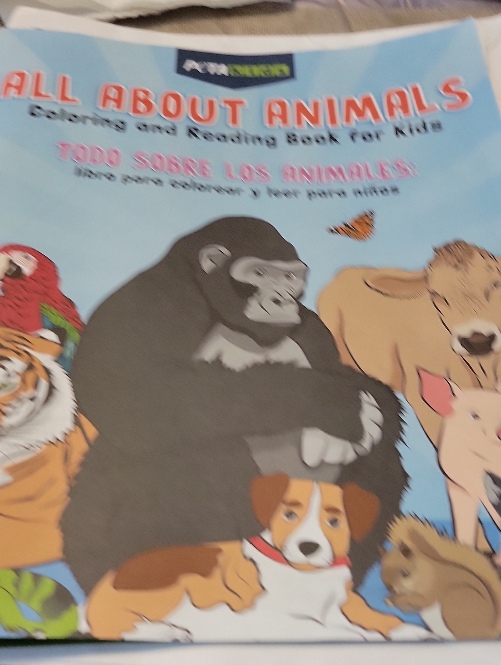 All About Animals Coloring and Reading Book - Blue